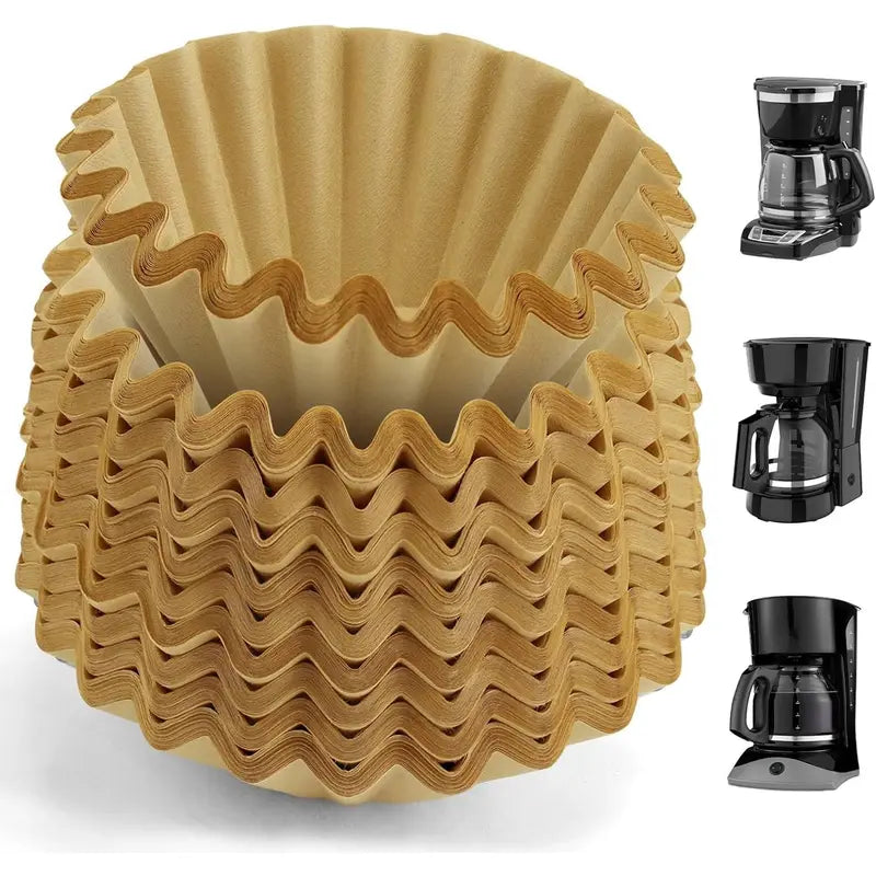 Coffee Filters 8-12 Cup, 300 count Disposable Unbleached Basket Filter Paper Compatible with Mr Coffee Maker Black and Decker