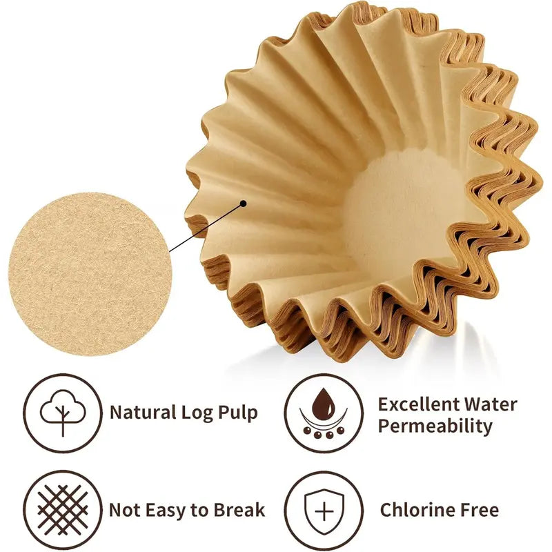 Coffee Filters 8-12 Cup, 300 count Disposable Unbleached Basket Filter Paper Compatible with Mr Coffee Maker Black and Decker